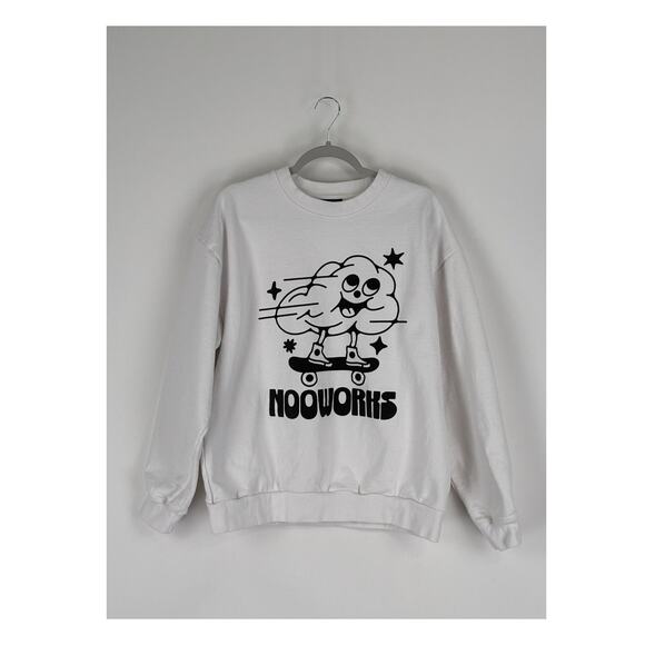 Nooworks Crew Neck Heavyweight Cotton Sweatshirt Pullover Skater Size Medium - Picture 1 of 9